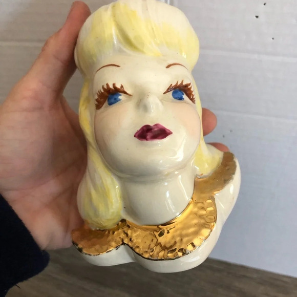 Vintage Lady  Head Vase - Picture 7 of 11